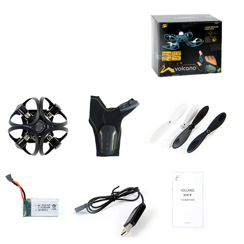 2,4 г мини-Дрон перчатка контроль жестов зондирования мини четырехосный самолет складной рычаг RC вертолет один ключ возврат рулон Дрон