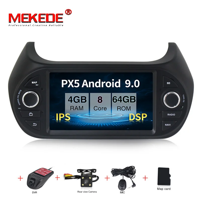 4G RAM 64G ROM MEKEDE Android 9,0 7 дюймов ips DSP Автомобильный мультимедийный dvd-плеер для FIAT/Fiorino/Qubo/Citroen/Nemo/peugeot/Bipper gps навигация - Цвет: 4G RAM 64G ROM