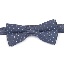 Темно-синий двухцветный галстук-бабочка в горошек с узорами, предварительно завязанный Галстук-бабочка s