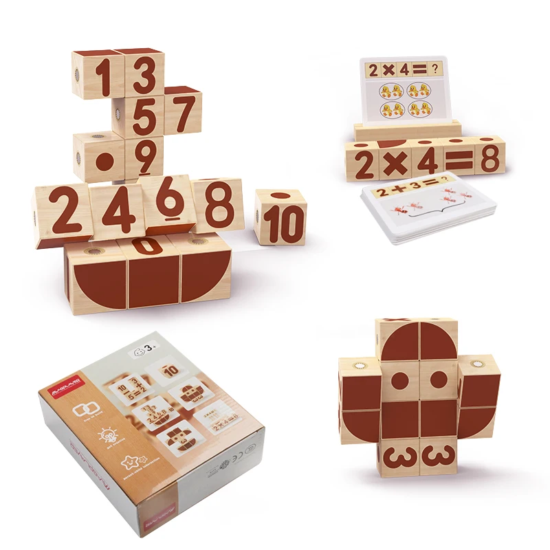 

Magplayer Children Educational Wood Toys Magnetic Arabic Numbers Wooden Cubes Magnetic Blocks Toys For Kids Learning Gifts