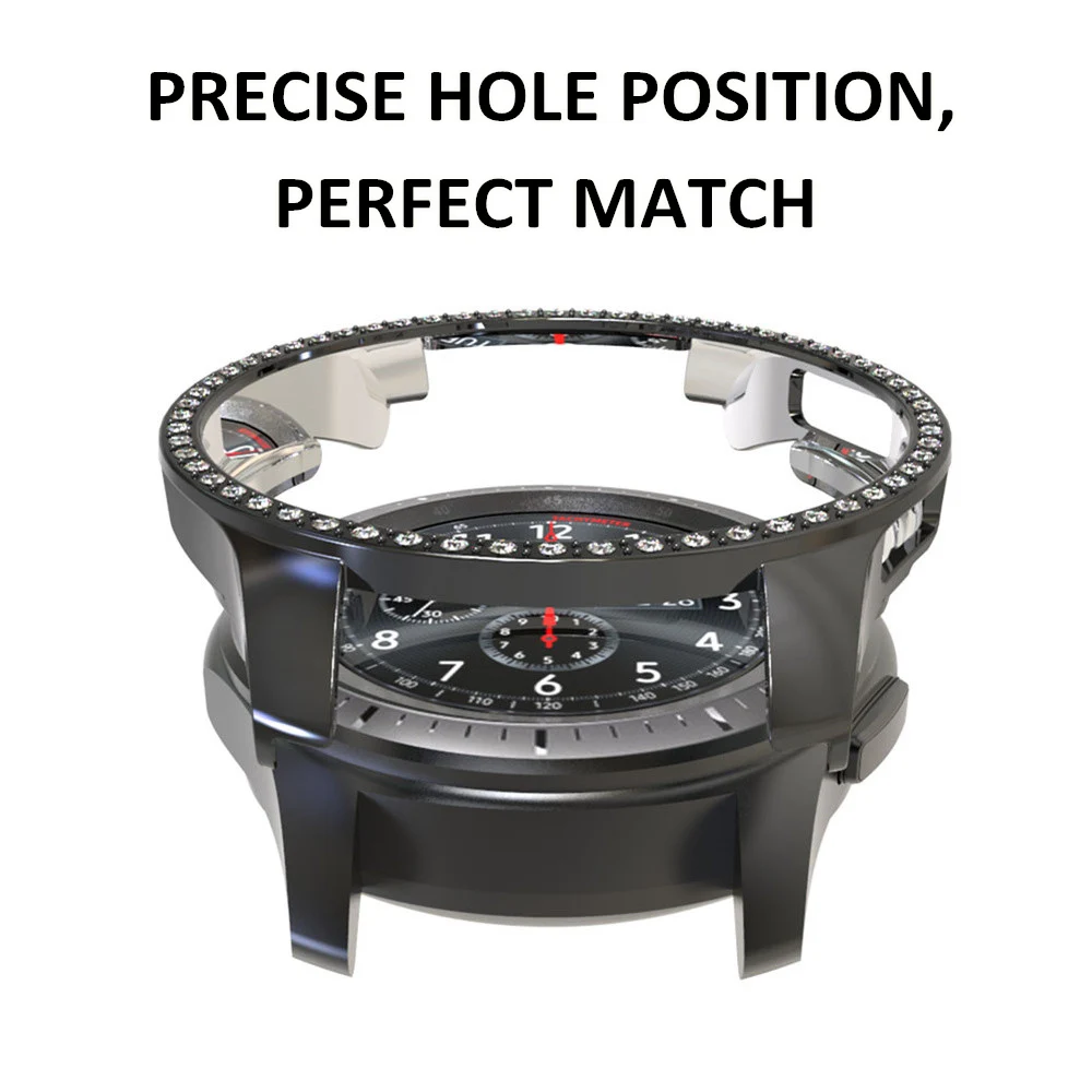 Алмазное средство защиты ПК чехол для samsung Galaxy Watch 46 мм/42 мм Блестящий Защитный чехол с кристаллами противоударный чехол-бампер аксессуары