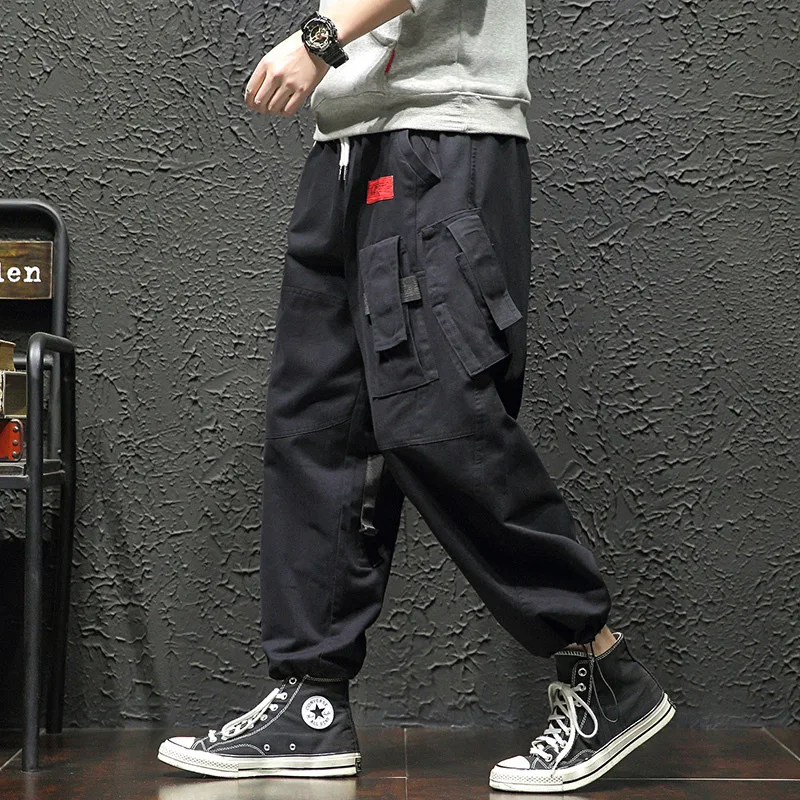 

2020 Spring New Style Japanese-style Black Wall Large Size Workwear Function Capri Pants M-5x Hk20027