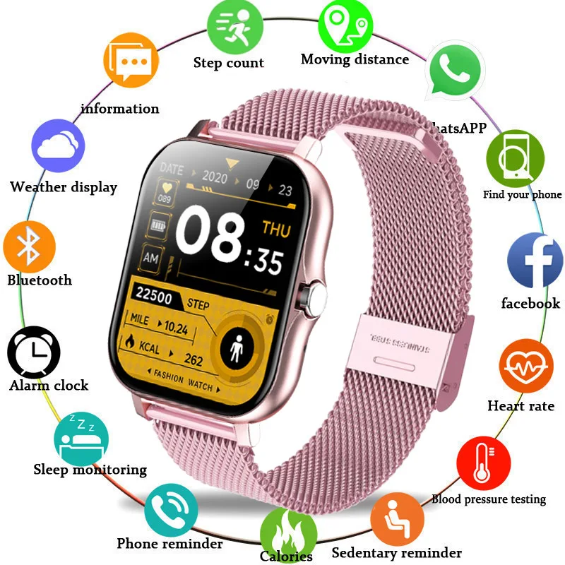 2021 Women Smart watch Women can call smartwatch Full touch Fitness