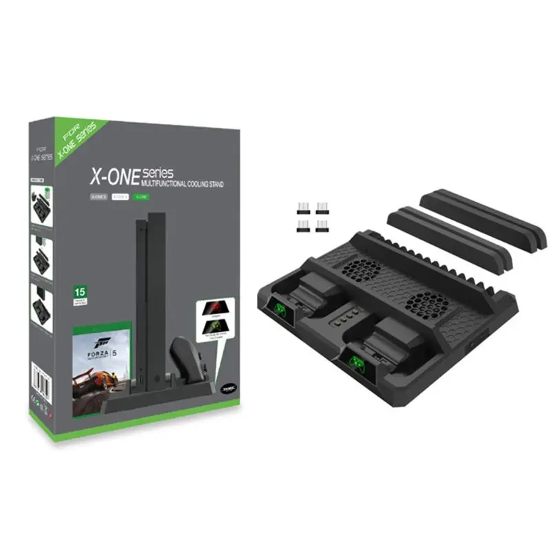 

Universal Charging Base Dock with Cooling Fan Dual Controllers Charge Stand for X-BOX One/X/S Game Console