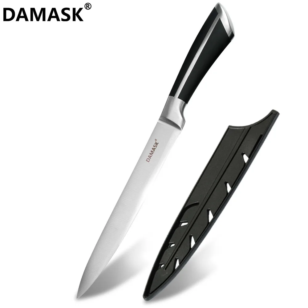 8 Inch Slicing DAMASK кухонные ножи из нержавеющей стали нож шеф-повара острый нож для нарезки хлеба нож для сантоку мясо рыба инструменты для резки овощей - Цвет: 8 Inch Slicing