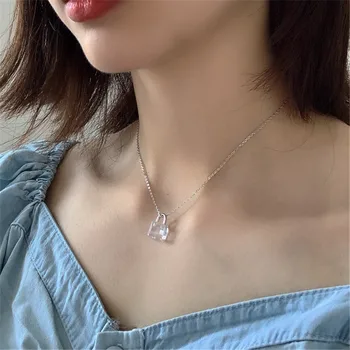 

RUIYI Real 925 Sterling Silver Necklace For Women Big AAA Zircon Lock Pendant Crystal Necklace Pure Silver Jewelry Chokers New