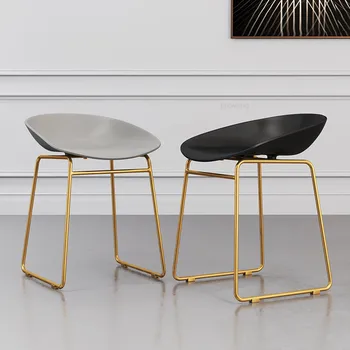 

NEW Nordic Bar Chair Coffee Milk Tea Lounge Chair Simple Bar Stool Designer Wrought Iron Gold Chairs