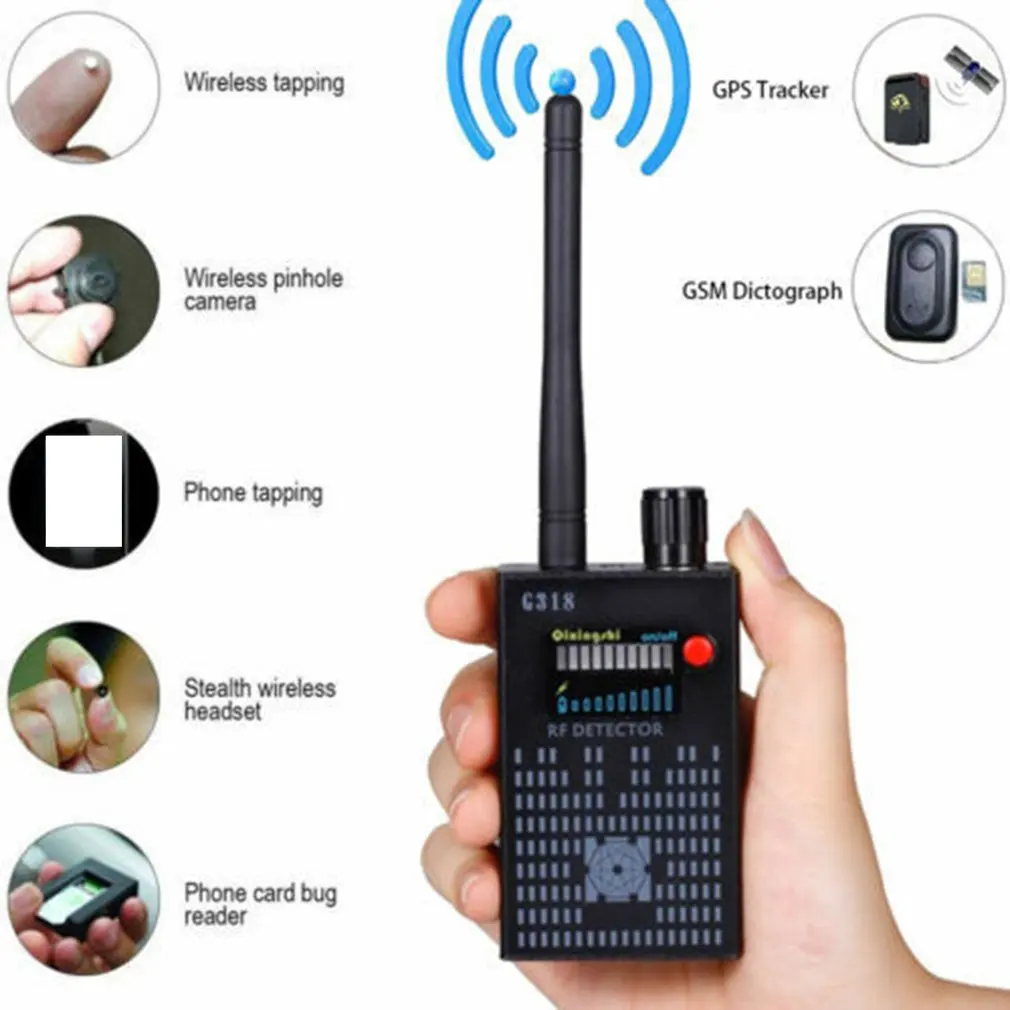  G318 Anti-Spy Verstärkung Signal Detektor RF Spy Bug GPS Tracker Finder Tracer Finder 2G 3G 4G Dete