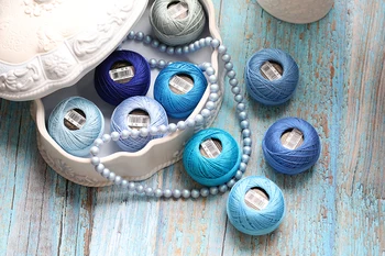 

10 grams Each Ball Size Pearl Cotton Embroidery thread Craft Needlework Double Mercerized Egyptian long staple Cotton DMC Color