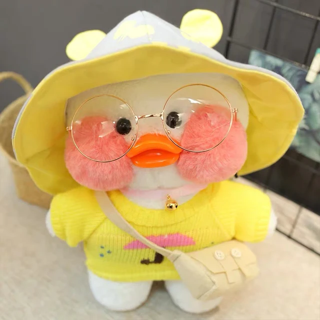 Factory Wholesale 30cm Cartoon Cute White LaLafanfan Cafe Duck Stuffed Kawaii Doll Animal Pillow Birthday Gift for Kids Child