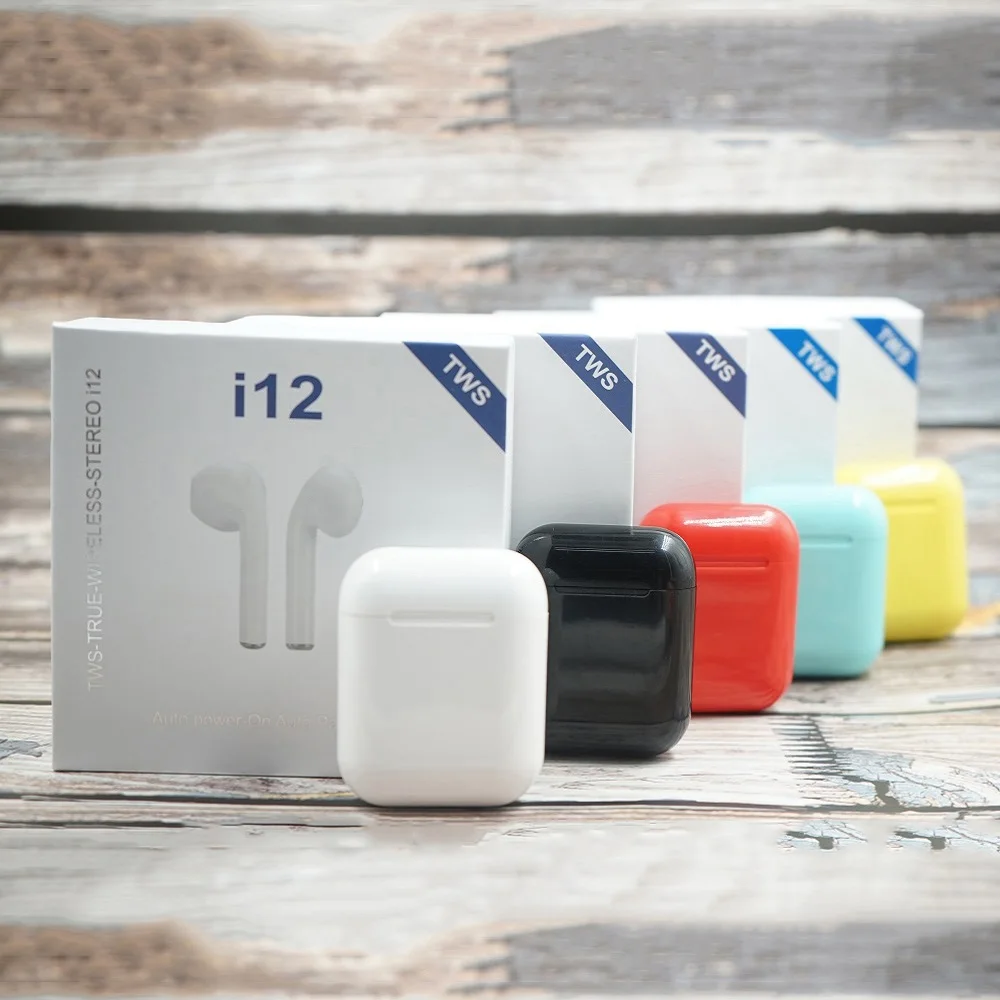 

Hot Sale i12 tws Bluetooth Earphones Touch Control Wireless headsets True Wireless Stereo Earbuds for airdots Ear Aid for Phones