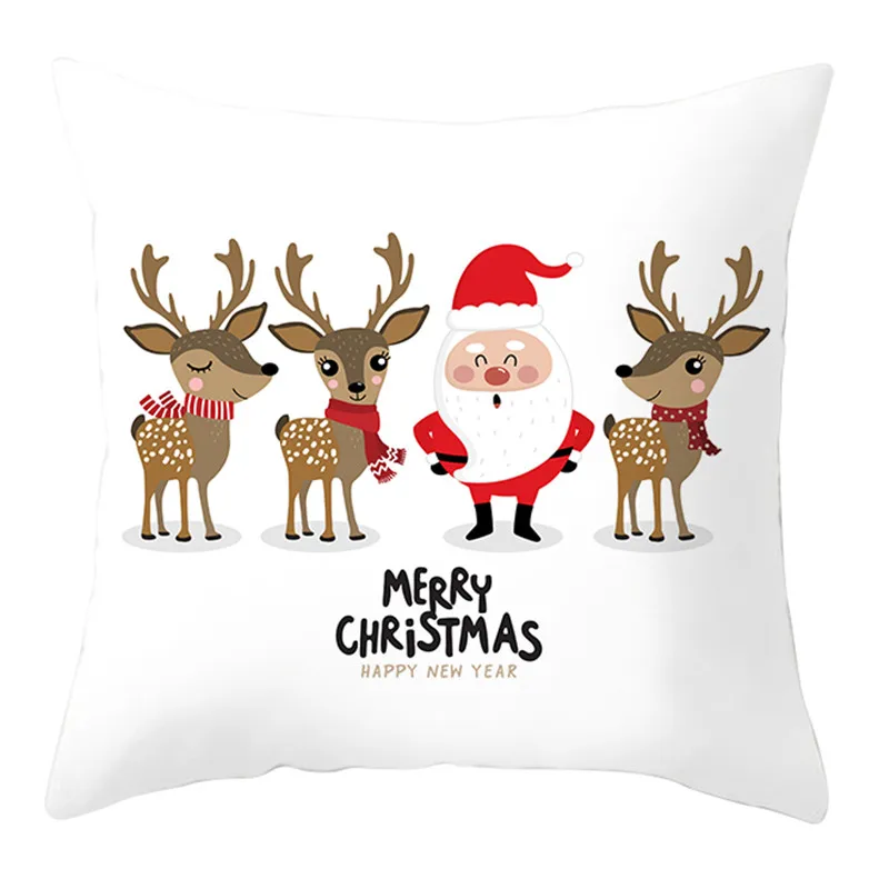 Рождественское украшение, наволочка для подушки, мультяшный Санта Клаус, полиэстеровый чехол для подушки, чехол для подушки с рождественским декором, чехол для подушки s - Цвет: 25