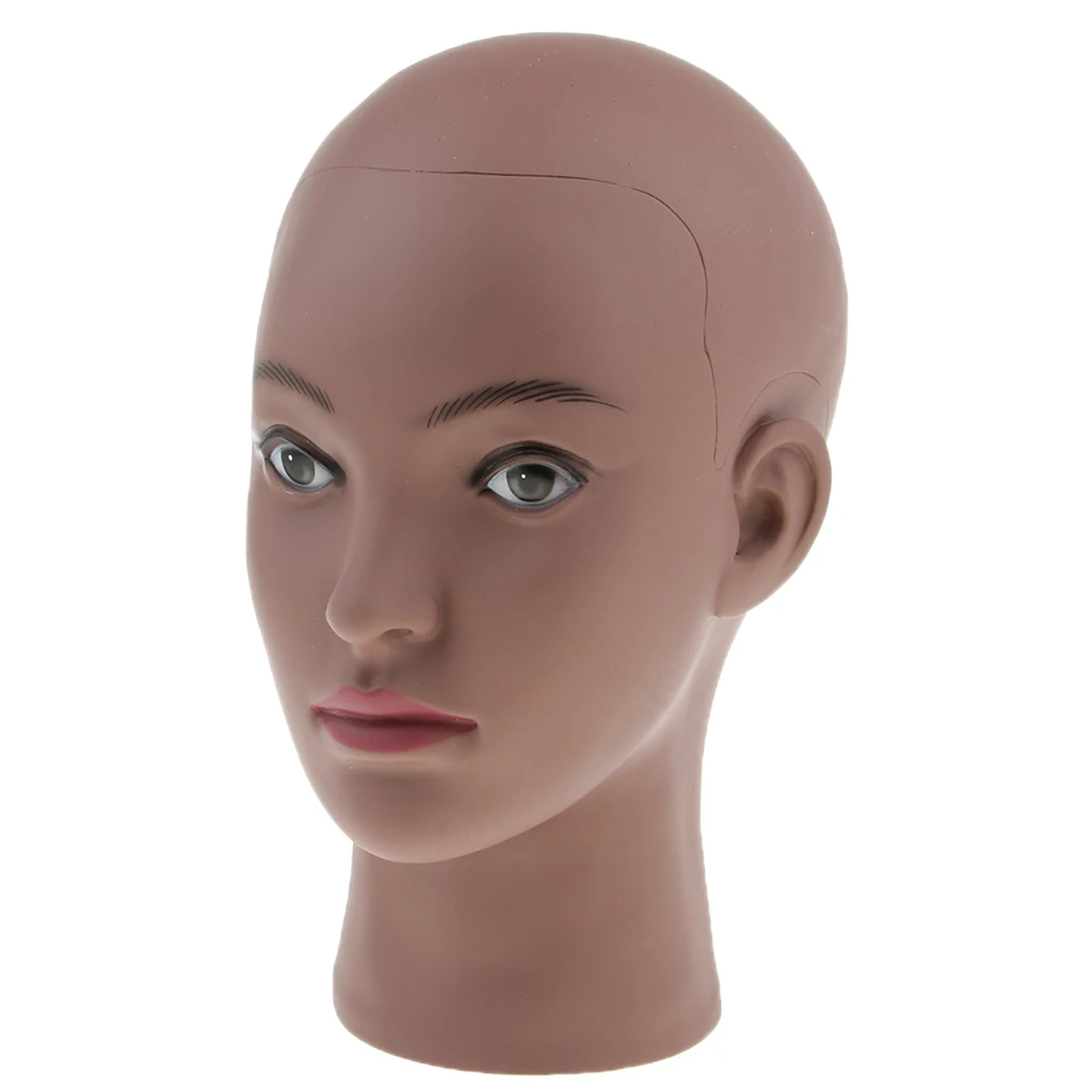 Mannequin Head Brown Female Pro Cosmetology Wig Hat Necklace Display Model