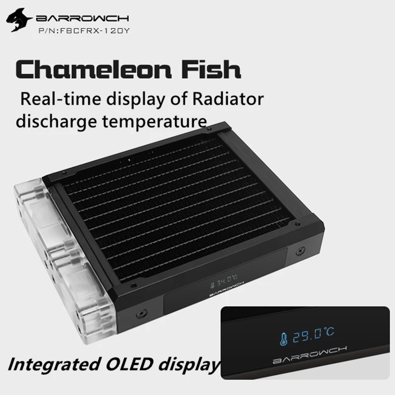 Barrowch модульный медный радиатор моддинг ряд + монитор температуры OLED дисплей для