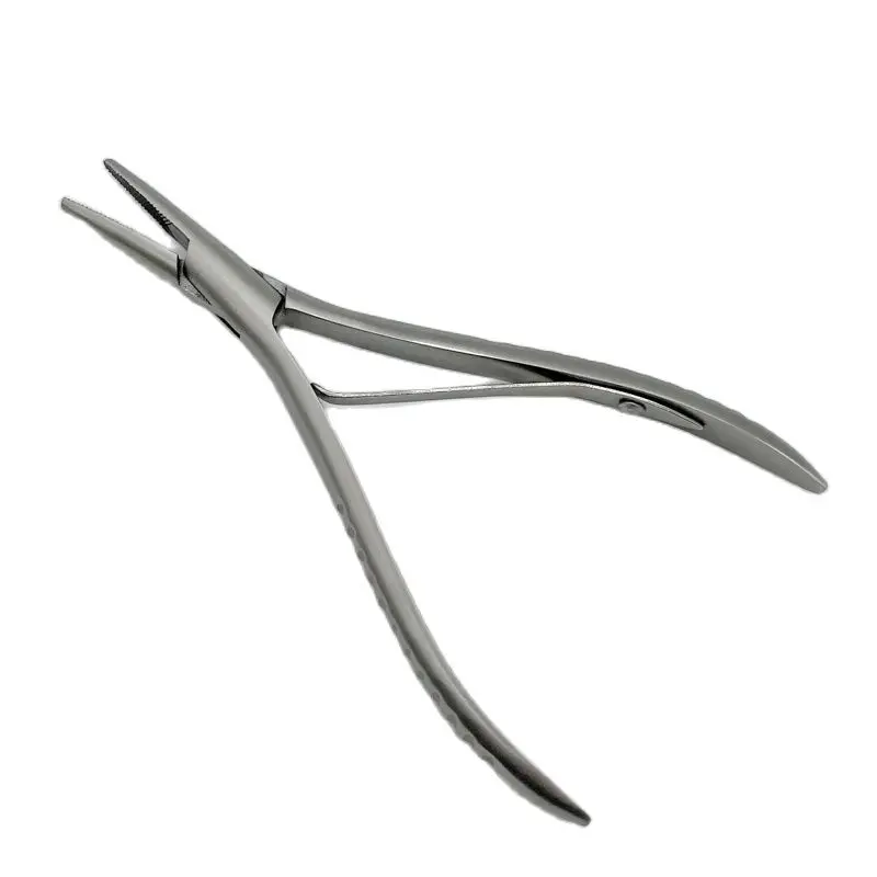1 PC 7 inch Silver Stainless Steel Clamp Hair Extension Plier with small grooves Keratin Hair Extensions Tools