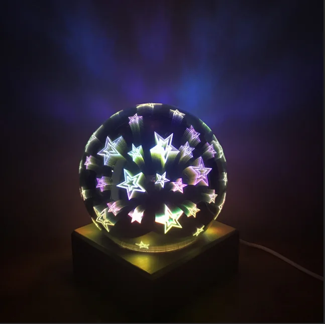 Starry sky 3D красочный волшебный хрустальный шар ночной Светильник USB настольная лампа различные узоры пара дома детские подарки - Испускаемый цвет: Starry sky