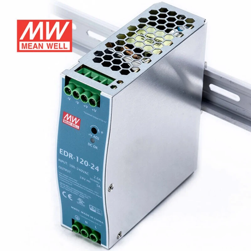Mean Well EDR 120 24 meanwell 24V DC 5A 120W Промышленный источник питания на DIN рейке|Импульсный