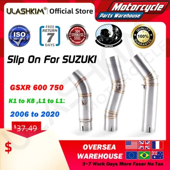 GSXR 600 750 motorcycle exhaust coonecter middle pipe for Suzuki GSXR600 GSXR750 K7 k6 k8 GSR750 For B MW G650 slip-on Exhaust