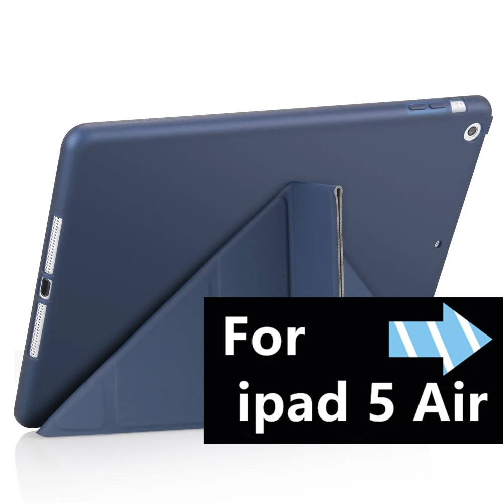 Умный для нового ipad 9,7 / флип-чехол с подставкой для ipad 5 Air ipad mini 1/2/3/мягкий ТПУ задний кожаный чехол подставка для планшета чехол - Цвет: 5 dark blue