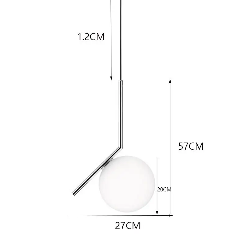 Современные металлические подвесные светильники Освещение серебро/золото светильник Промышленный Блеск подвеска шар стекло подвесной светильник Кухонные светильники - Цвет корпуса: B Silver 57CM