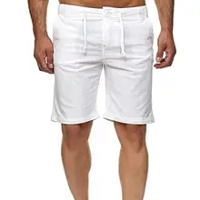 

Hot Sales Solid Color Men Shorts Knee Length Sweat Absorbing Straight Multi Pockets Sweat Shorts Streetwear