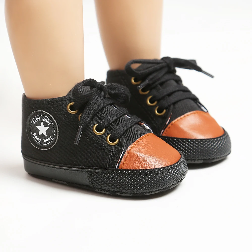 Baby Shoes Boy Girl Shoes Star patchwork Cotton Sneaker Soft Anti-Slip Sole First Walkers Toddler Casual Canvas Crib Shoes