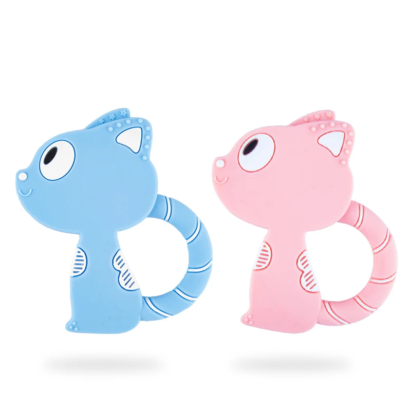 BPA бесплатно 10 шт. в форме кошки d Силиконовые Детские Прорезыватели Милые Детские Прорезыватели для зубов игрушки жевательные в форме животных детские товары подарок для кормления