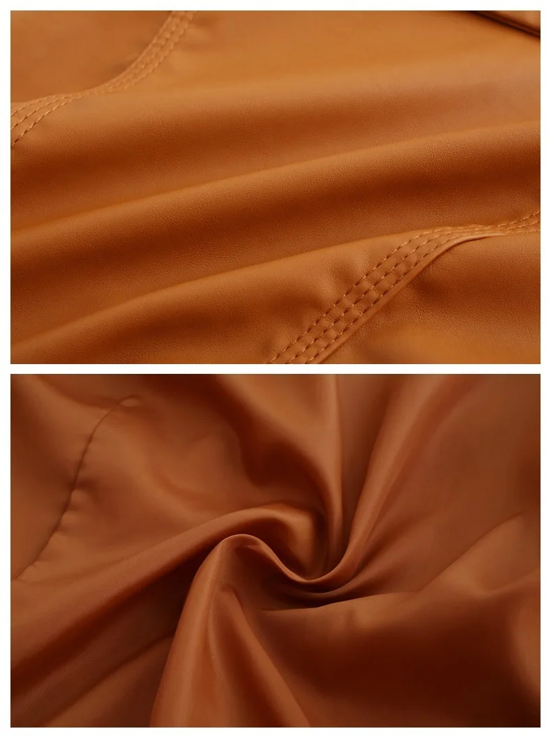 Ozhouzhan весна и осень Женское Платье кожаное пальто женское Европа и Америка короткое приталенное Женское пальто большой размер