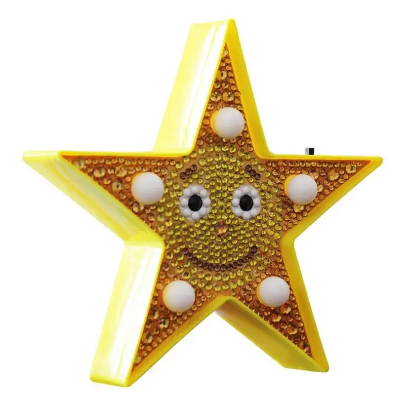 DIY Special Shape Drill Diamond Painting Star Light Diamond Embroidery Lamp Led Night Light Needlework Craft Gift Home Decor