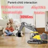 Large 61CM 17CH Alloy Remote Control Excavator Backhoe Truck Model 2.4G 30MINS Sond Light RC Truck 3-Type Engineer Vehicle Moel 1