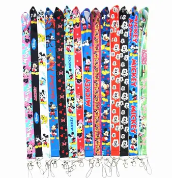 

FREE shipping by FEDEX 500pcs/lot New Wholesale Mickey Minnie Keyrings Lanyards Mickey Keychain Straps for ID Badge