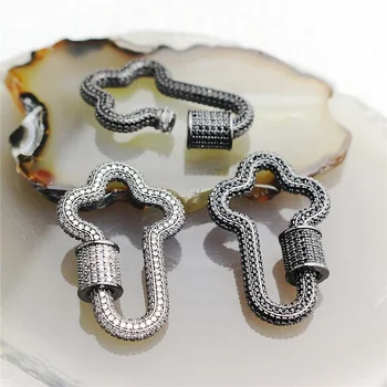 

35*15mm 5pcs/lot Beautiful cubic zircon charm jewelry,gunmetal/clear cz and gunmetal/black cz,fashion accessories