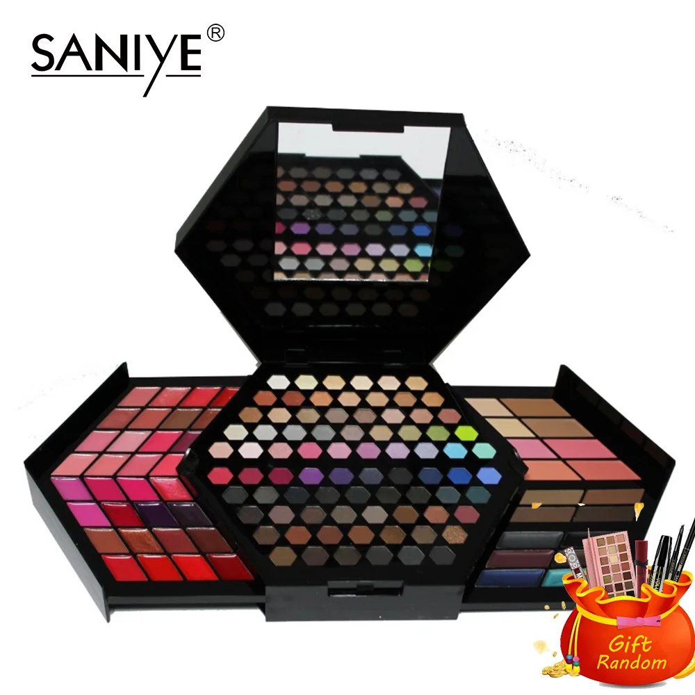 

SANIYE 130 Color Make Up Palette Set Makeup Tray Set Blusher EyeShadow Powder Pro Makeup Pallete Gift For Girl WomenT041