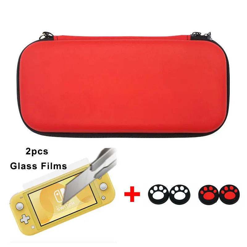 Red Kit Сумка для переноски из искусственной кожи и ЭВА для nintendo Switch Lite, чехол с цветным водостойким покрытием, аксессуары для игр для nintendo Switch Mini - Цвет: Red Kit