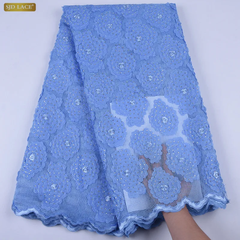 

African Lace Fabric Tulle Lace High Quality Embroidery Nigerian French Mesh Lace Fabric Material For Party Dress 5 Yards A1699