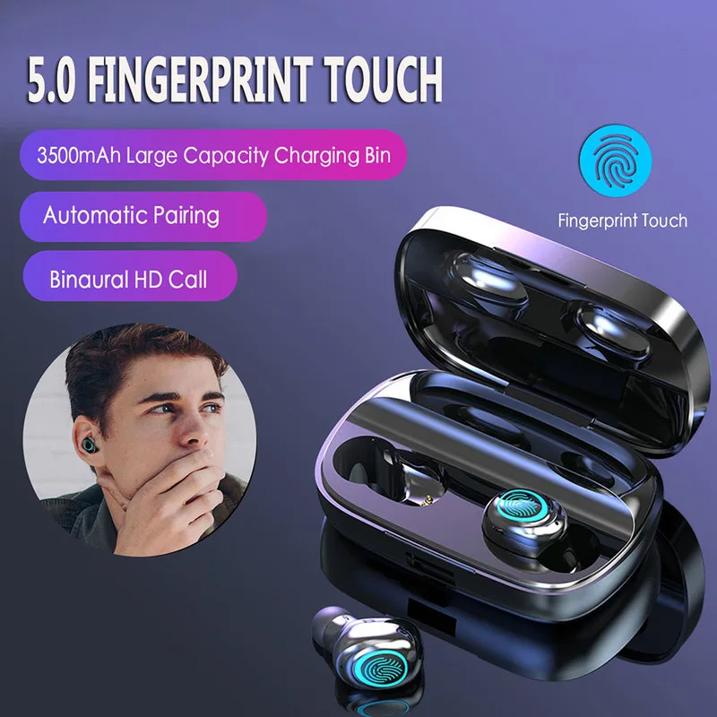 

S11 TWS Wireless Bluetooth Earbud IPX5 Waterproof Fingerprint Touch Earphone Wireless Bluetooth 5.0 Headset Bluetooth Earphone