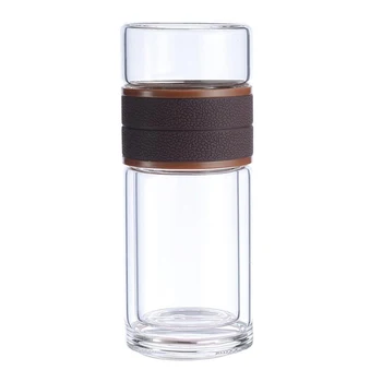 

Botique-200Ml Glass Tea Water Bottle with Bag Tea Filter Separation Infuser Tumbler Double Tea Bottle Portable Drinkware Glass