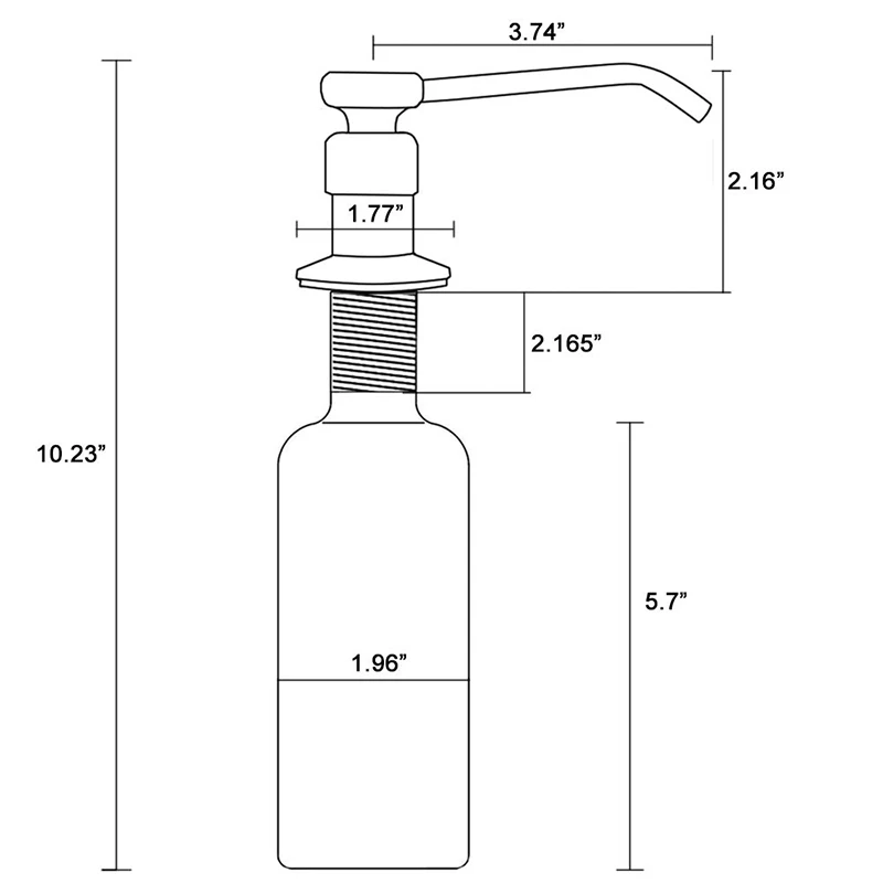 Кухонный диспенсер для мыла, встроенный ручной диспенсер для мыла, насос из нержавеющей стали SUS304 хромированная отделка с высокой емкостью металла