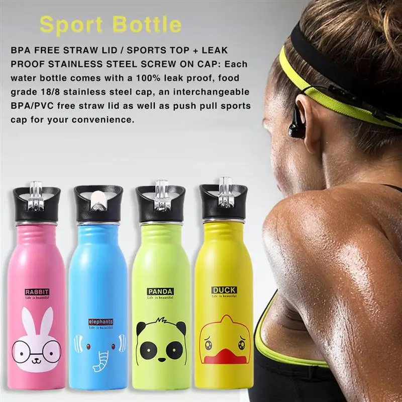 Мультипликационная бутылка для воды из нержавеющей стали 500 мл термос