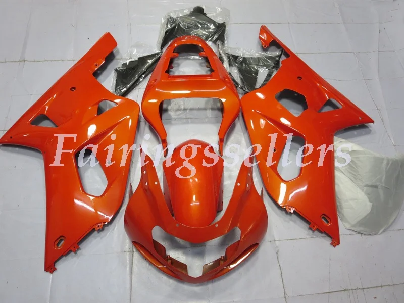 ABS Пластик обтекатели комплект подходит для Suzuki GSXR600 GSXR750 GSXR 600 750 01 02 03 2001 2002 2003 метеоритный черный - Цвет: Orange red