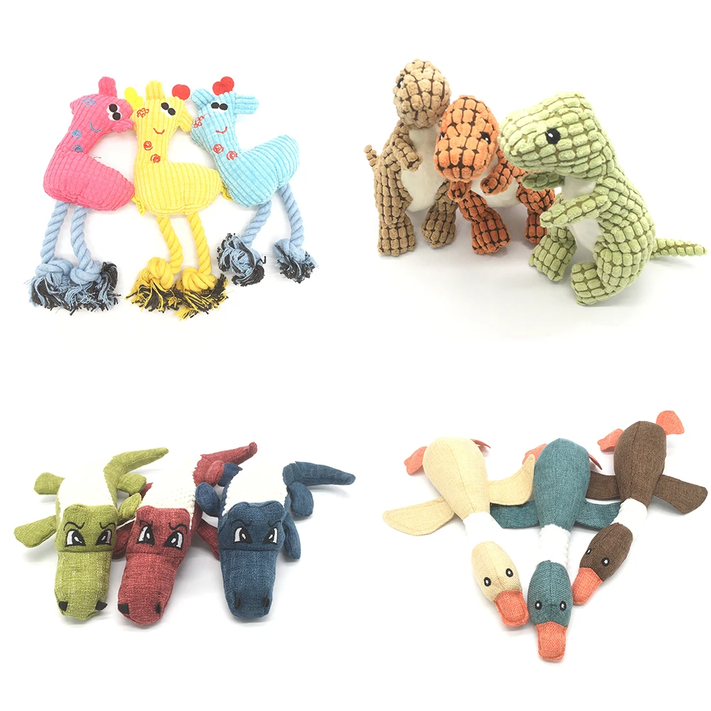 

Dog Toys Pet Plush Dolls chew Squeaky Cleaning Teeth Fleece Durable Molar Puppy Accessories for Large Dogs Squeaking
