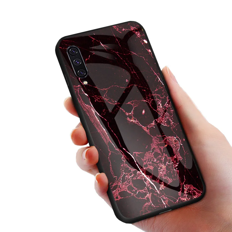 GFAITH для samsung A50 стеклянный чехол, закаленное Мягкий силиконовый чехол, чехол с мраморным принтом для Galaxy A20 A30S A10 A40 A70 M20 S8 S9, чехол - Цвет: Pattern 3