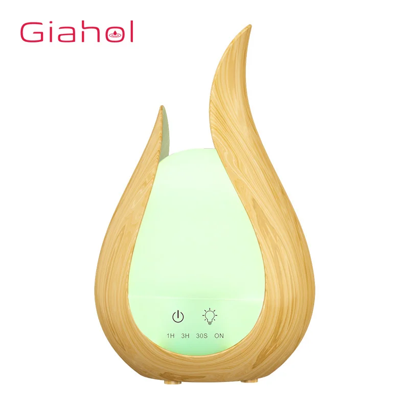 

Ultrasonic Intelligent Aroma Air humidifier ESSential Oil Diffuser wood grain 7 Color LED Night light Water droplets design