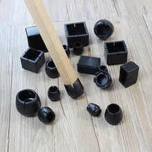 Черная мебель, защита для ног, пластиковые подушечки для ног стула, покрытие для ног, мебель для выравнивания ног, 4 шт./партия, противоскользящие ножки для стола