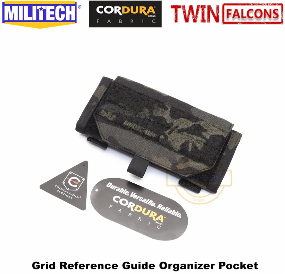 Multicam Black MILITECH TWINFALCONS TW 500D Delustered Cordura Molle Crye CP сетка Справочное руководство Органайзер Карманный координатная карта боевой мешочек - Цвет: Multicam Black