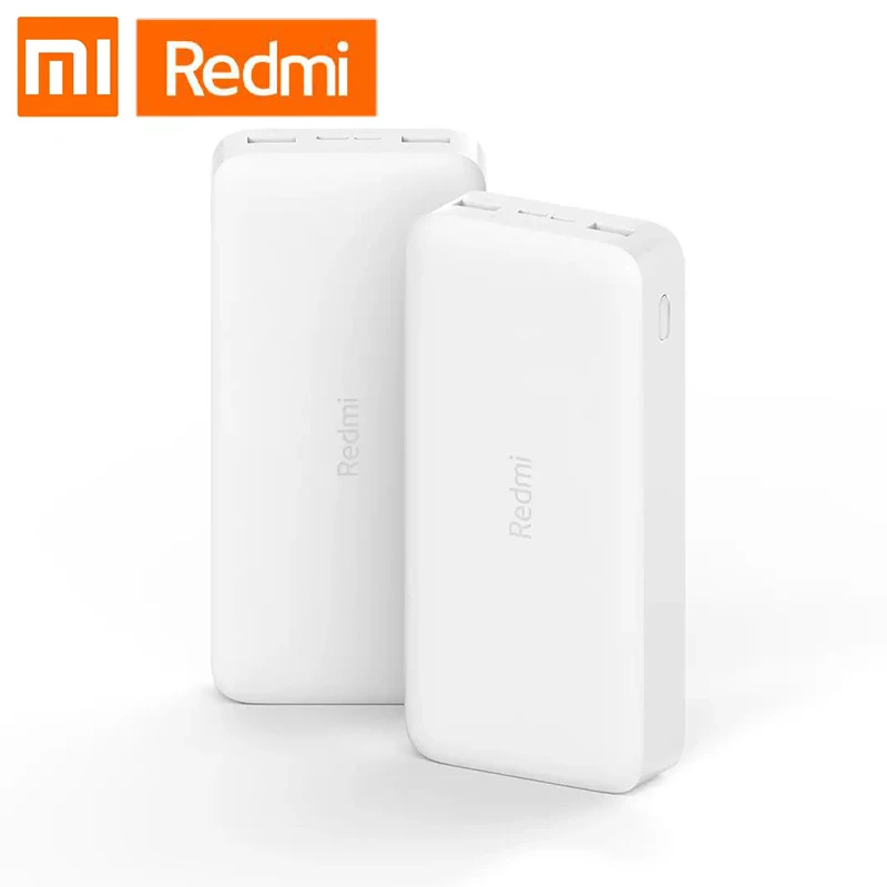 

100% Original Xiaomi Redmi Power Bank 20000mAh 18W Quick Charge 5.1V 3.6A Fast Charging Portable 2 USB Powerbank for Smart Phone