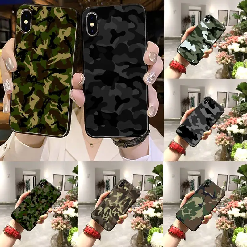 Камуфляжный чехол для телефона с зеленым рисунком iphone 5 5s 5c se 6 6s 7 8 plus x xs xr 11 pro max funda