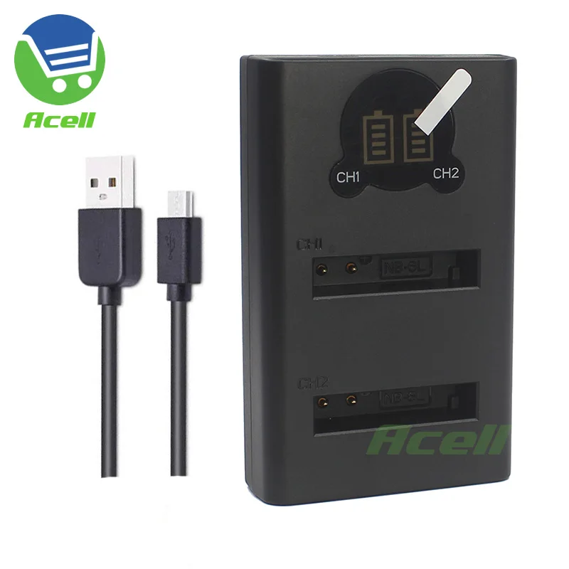 NB-6LH NB-6L LCD Dual Battery Charger for Canon PowerShot D10 D20 D30 S90 S95 S120 SX260 SX280 SX530 SX540 SX600 SX700 HS Camera |