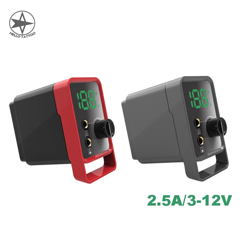 

HELLO Tattoo Power Supply 2.5A Digital LCD Screen Power Supply With Mirror Surface Tattoo Rotary Machines Kit Tattoo Supplies