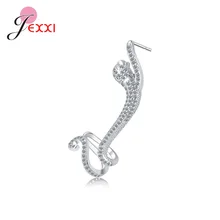 

925 Sterling Silver Cute Leopard Stud Earrings Dainty CZ Platinum Plated Hypoallergenic Clip Cuff Earrings For Women Men